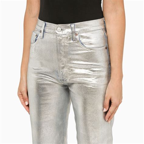 silver coated denim